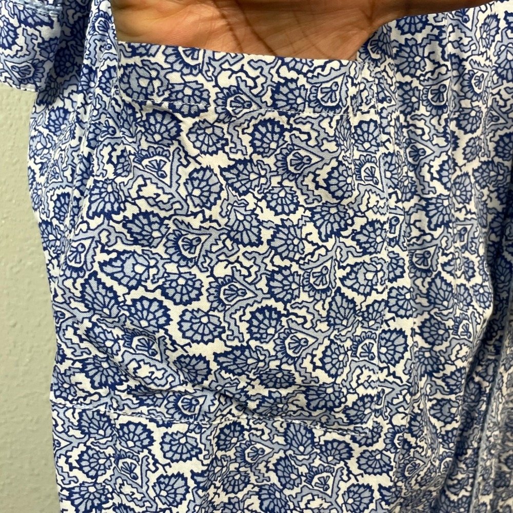 FatFace Womens Nightwear Robe Blue White Floral Print Viscose Belted Full Length - Picture 9 of 12